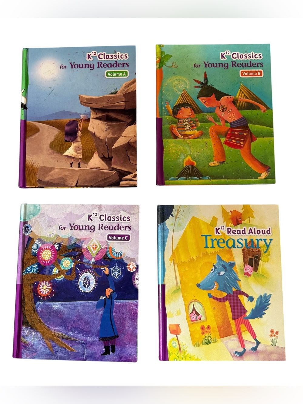 Lot of 4 K12 Classics for Young Readers: Volume A, B & C & K12 Read Aloud Books